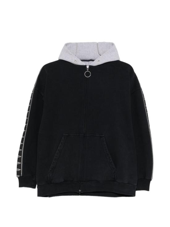  발렌시아가 스트라이프 패치드 후드 집업 후디 858137TTVP63563 P26 BLACK
