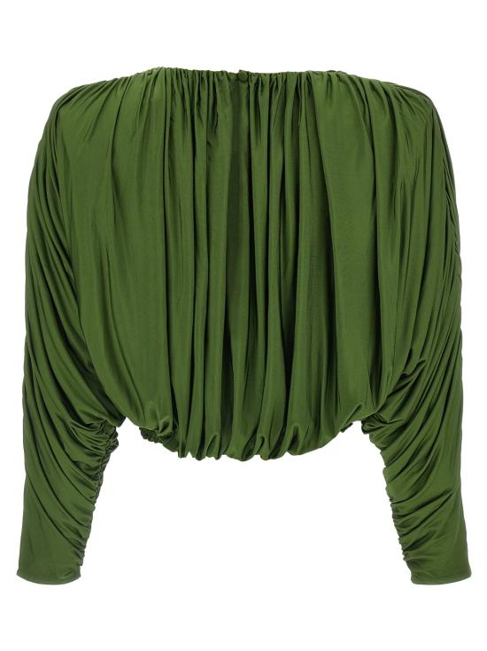 셀프 포트레이트 블라우스 LDAW26009TAGGREEN OLIVE GREEN - SELF PORTRAIT