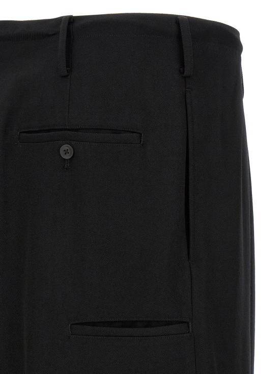 요지 야마모토 팬츠 LDHWP111011 BLACK - YOHJI YAMAMOTO