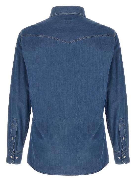  브루넬로 쿠치넬리 셔츠 LDMR6834008COM47 BLUE - BRUNELLO CUCINELLI
