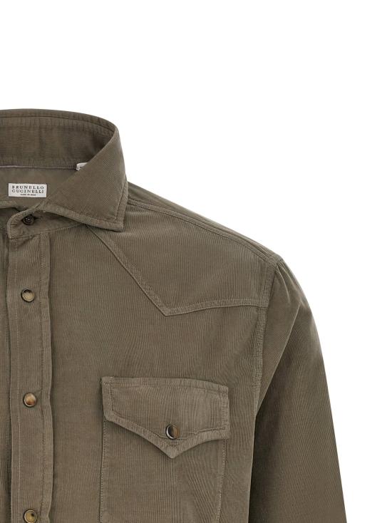  브루넬로 쿠치넬리 셔츠 LDML6884008C6070 GREEN - BRUNELLO CUCINELLI