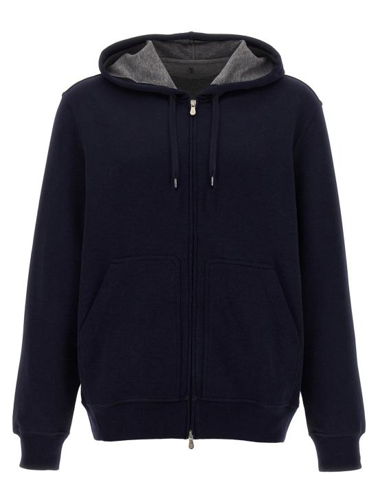  브루넬로 쿠치넬리 후드 티셔츠 LDMM8319069GC1265 NAVY