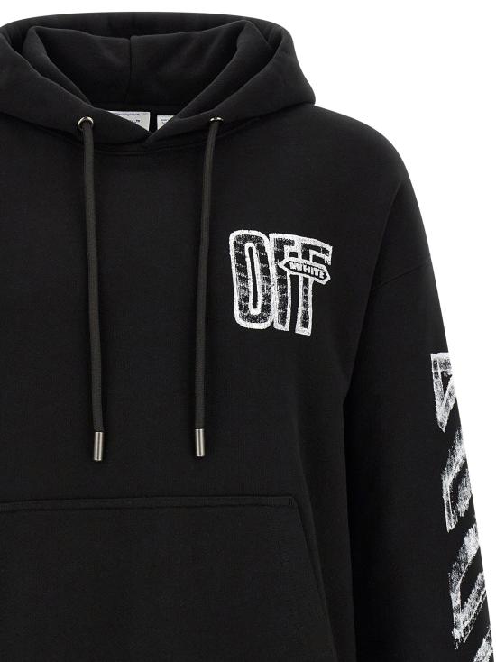  오프화이트 후드 티셔츠 LDOMBB085F26FLE00L00001001 BLACK - OFF WHITE
