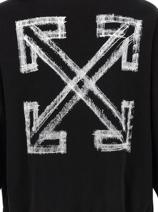  오프화이트 후드 티셔츠 LDOMBB085F26FLE00L00001001 BLACK - OFF WHITE