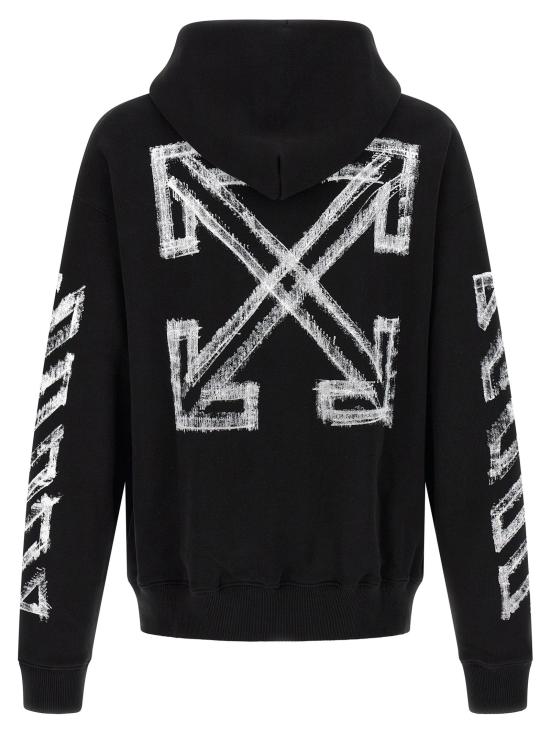  오프화이트 후드 티셔츠 LDOMBB085F26FLE00L00001001 BLACK - OFF WHITE