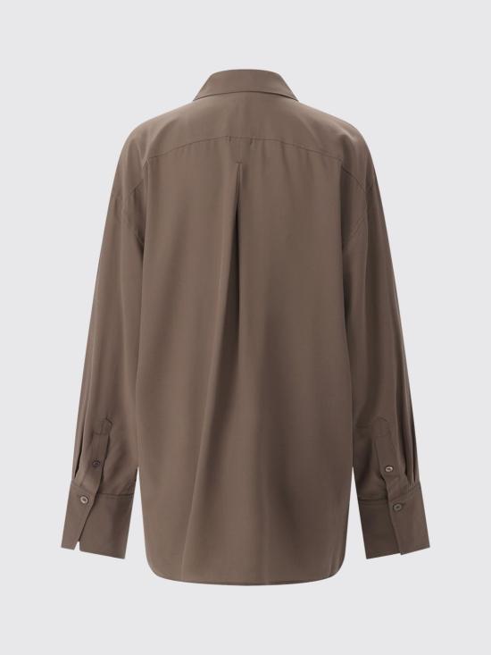 26FW 토템 새틴 크레이프 실크 셔츠 263WRT0891FB0115 102 Brown - TOTEME