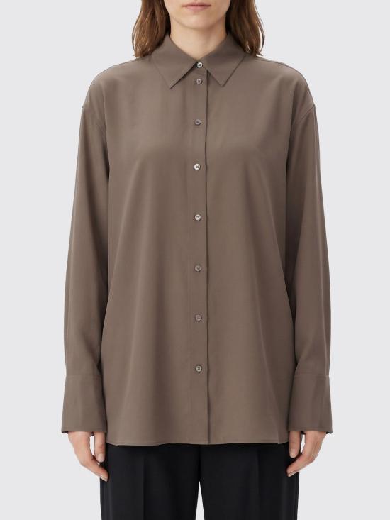 26FW 토템 새틴 크레이프 실크 셔츠 263WRT0891FB0115 102 Brown