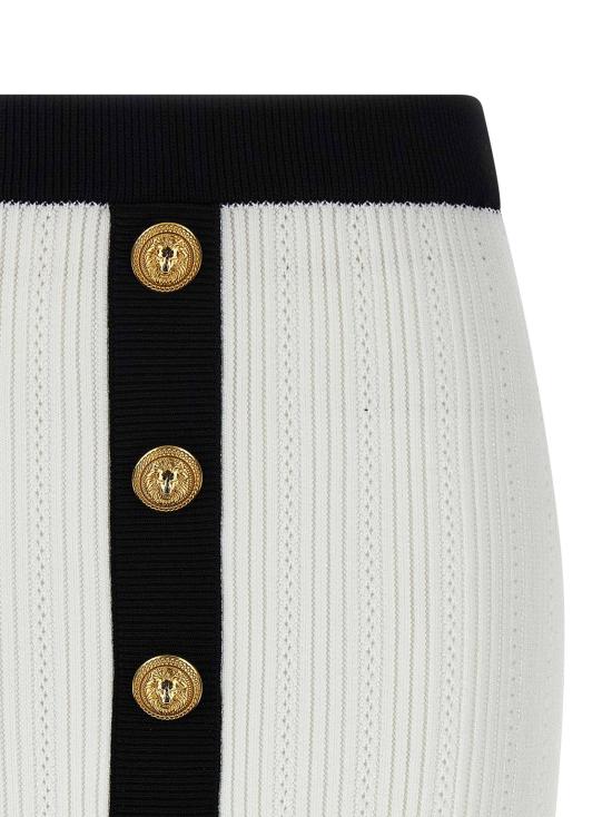  발망 스커트 LDFF1LB039KI64GAB WHITE - BALMAIN