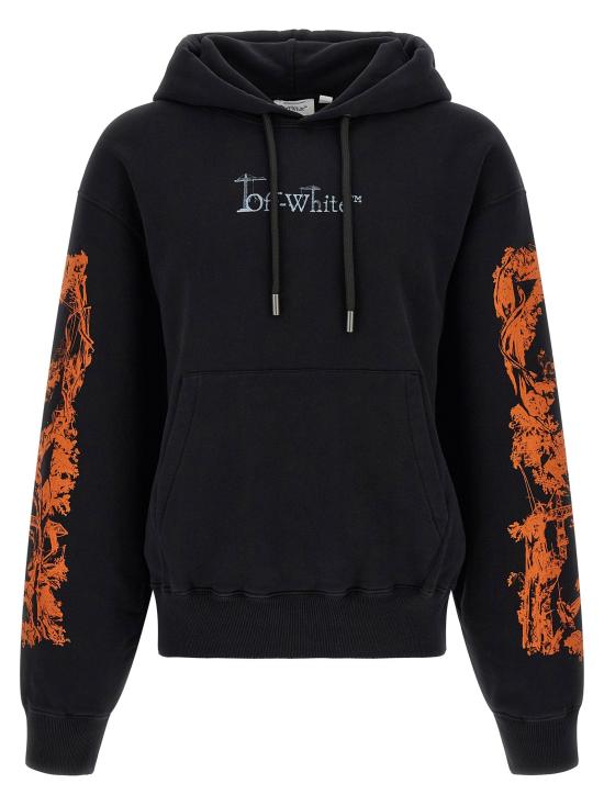 오프화이트 후드 티셔츠 LDOMBB12NF26FLE00700001001 BLACK