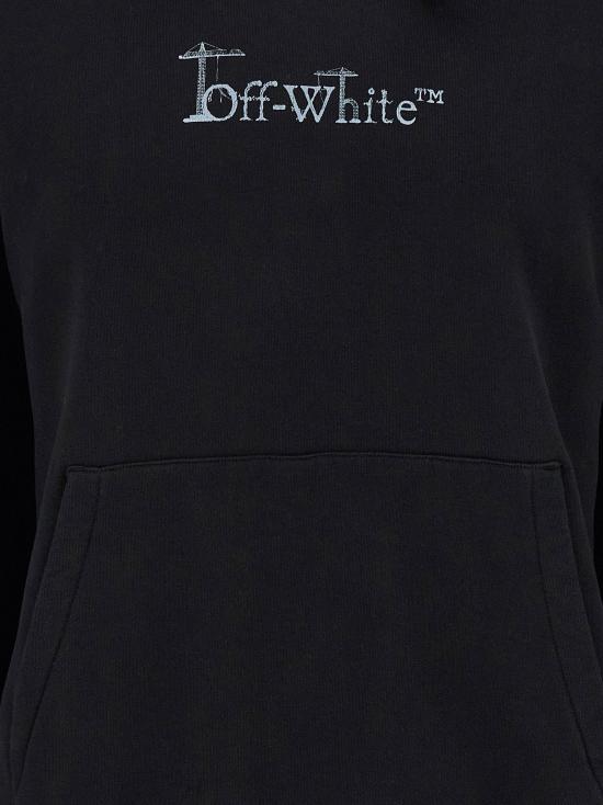  오프화이트 후드 티셔츠 LDOMBB12NF26FLE00700001001 BLACK - OFF WHITE