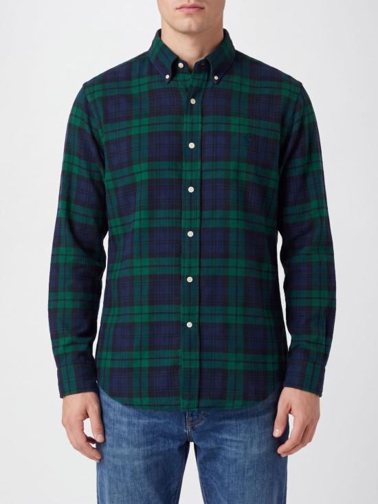 26FW 폴로 랄프로렌 커스텀 핏 체크 셔츠 710922273 501 Blue