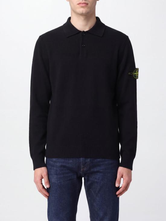 26FW 스톤 아일랜드 와펜 패치 니트 5100018S00B4 V0029 Black