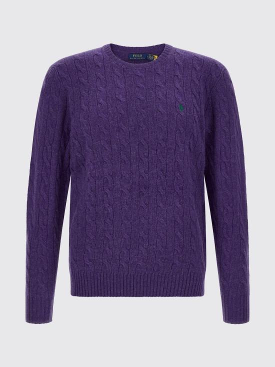 26FW 폴로 랄프로렌 케이블 니트 스웨터 710876762 505 Violet - POLO RALPH LAUREN