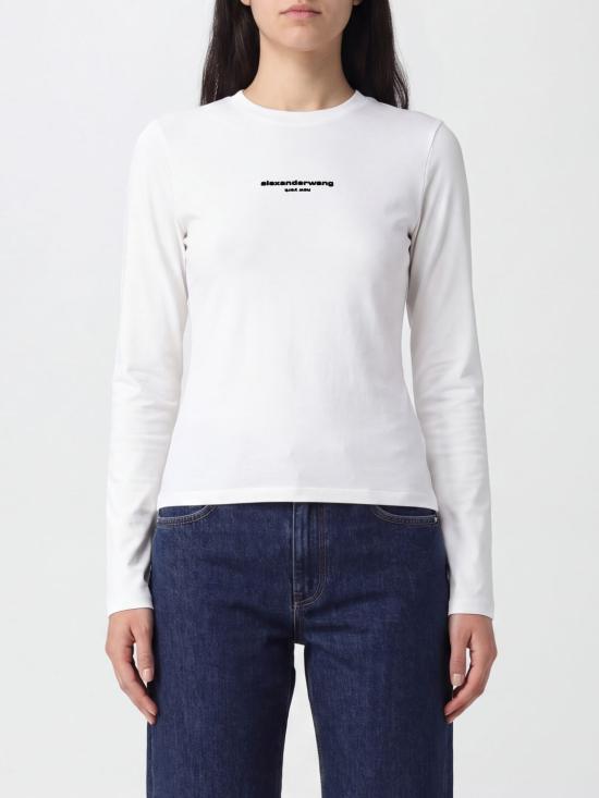 26FW 알렉산더 왕 반팔 티셔츠 1CC4261457 100 White