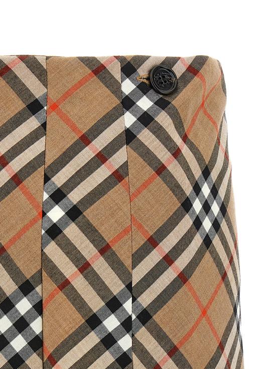  버버리 스커트 LD8102634SANDIPCHECK CAMEL - BURBERRY