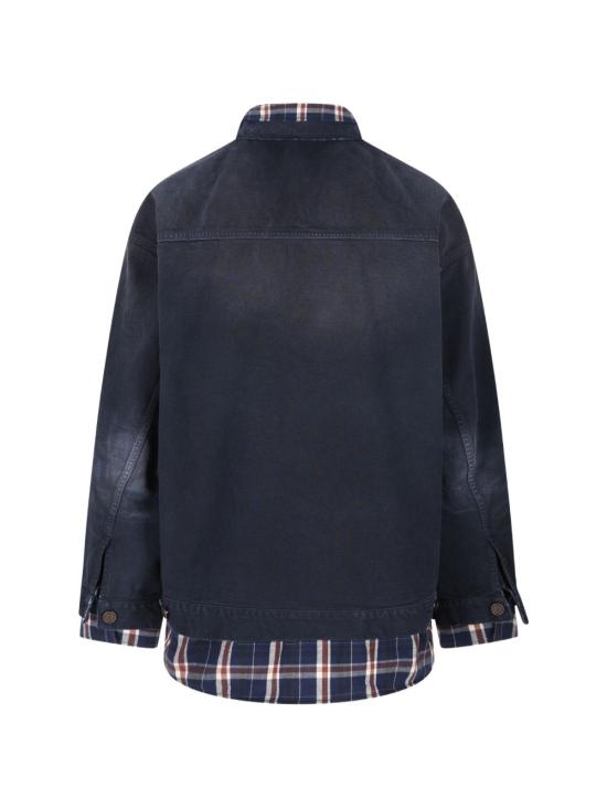 발렌시아가 패치드 셔츠 재킷 857174TTW648074 P26 NAVY - BALENCIAGA