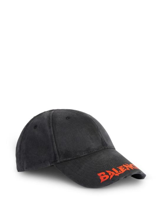  발렌시아가 디스트레드 로고 볼캡 A001UQ410B21000 AI26 BLACK - BALENCIAGA