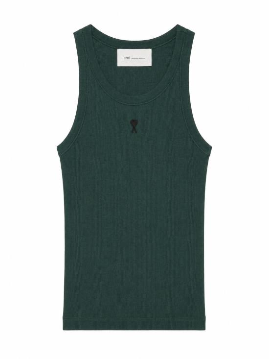 26FW 아미 ADC 코튼 탱크탑 FTP811JE0117 A258 VERT BOUTEILLE NOIR