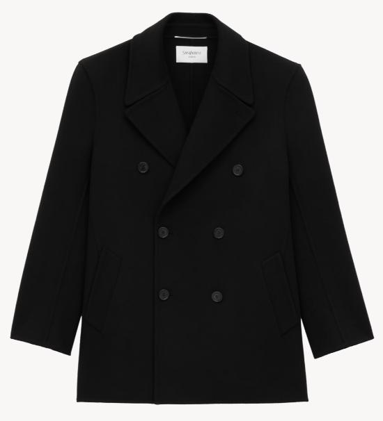 26FW 생로랑 더블 페이스 펠트 소재 피코트 837180Y060R 1005 NOIR