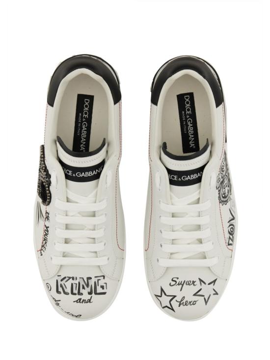  돌체앤가바나 포르토피노 카프스킨 스니커즈 CS1760 A9AG189697 - DOLCE & GABBANA
