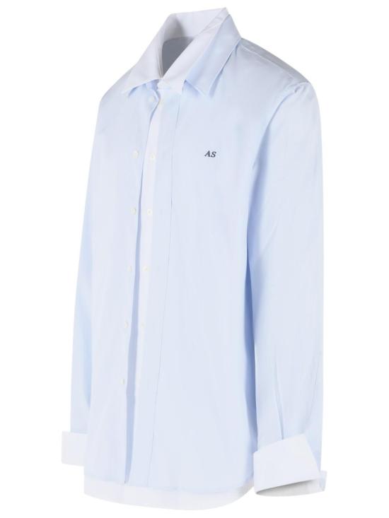 26FW 아크네 스튜디오 레이어드 버튼 코튼 셔츠 BB0708 AF2 Blue - ACNE STUDIOS