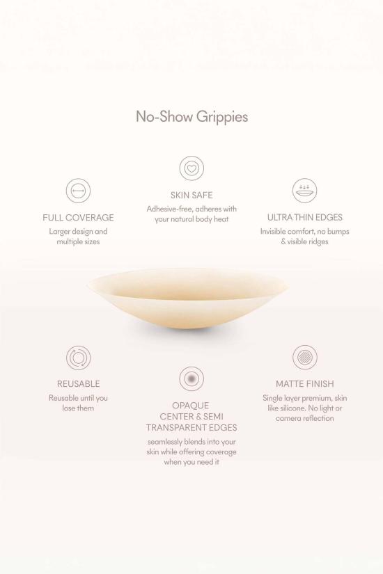  NOOD 브라 Nood Grippies 접착식 재사용 가능 니플 커버 - OTHER BRANDS