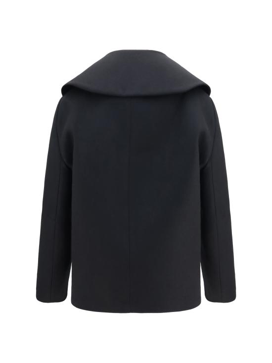 26FW 발렌시아가 하이 칼라 피코트 A009LRTW817 1000 BLACK - BALENCIAGA
