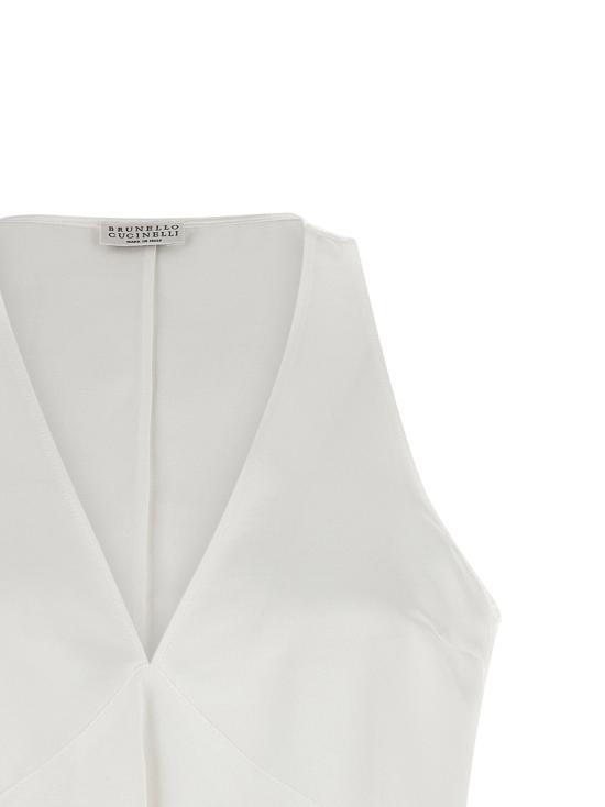  브루넬로 쿠치넬리 민소매 티셔츠 LDMH530DX702C600 WHITE - BRUNELLO CUCINELLI