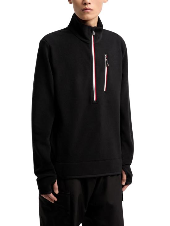 26FW 몽클레어 하프집 플리스 스웨트셔츠 8G0001980093 999 BLACK - MONCLER