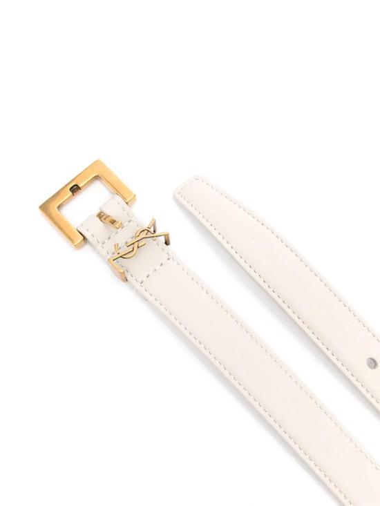  생로랑 카산드라 씬 스퀘어 버클 벨트 554465 BOO0W9207 BEIGE - SAINT LAURENT
