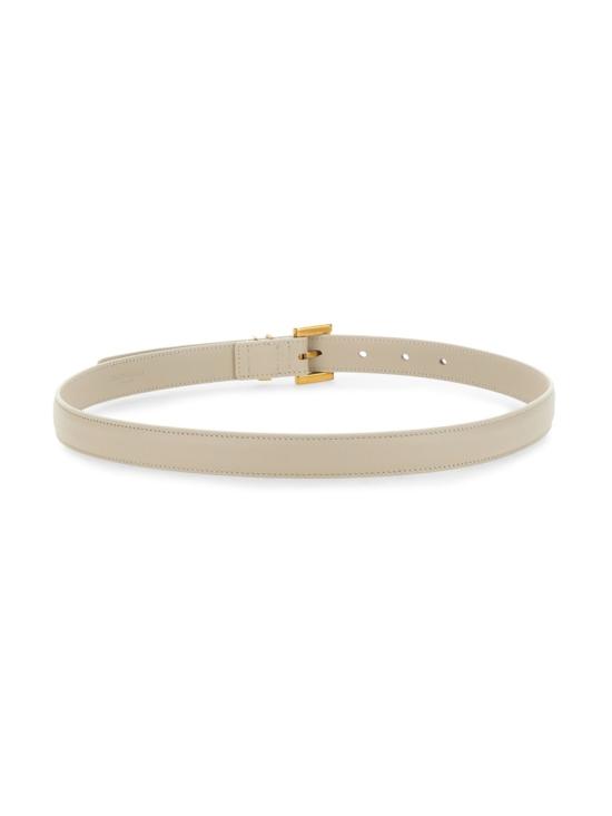  생로랑 카산드라 씬 스퀘어 버클 벨트 554465 BOO0W9207 BEIGE - SAINT LAURENT