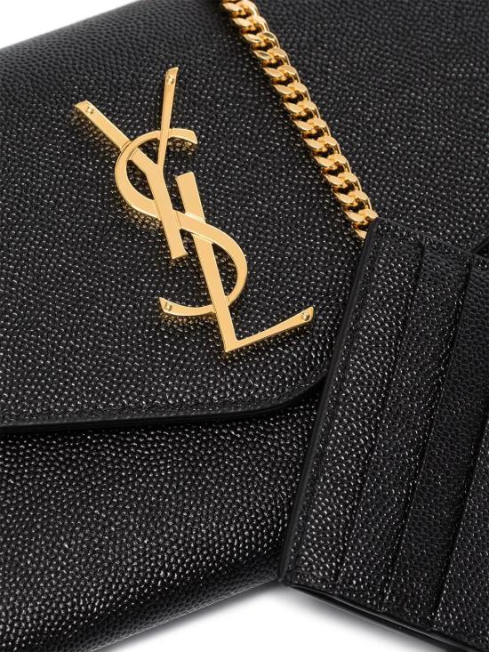26FW 생로랑 그레인 레더 업타운 체인 지갑 6077881GF0J1000 NERO - SAINT LAURENT