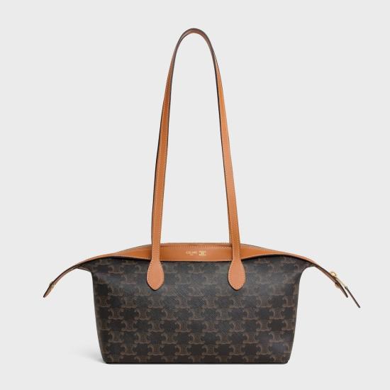 26FW 셀린느 트리옹프 캔버스 내추럴 카프스킨 미엘 스몰 더플 백 L10893N79 03MI MIEL
