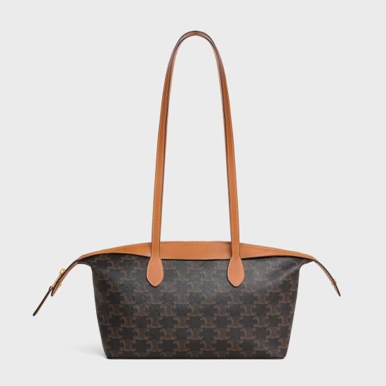 26FW 셀린느 트리옹프 캔버스 내추럴 카프스킨 미엘 스몰 더플 백 L10893N79 03MI MIEL - CELINE