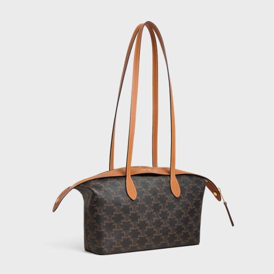 26FW 셀린느 트리옹프 캔버스 내추럴 카프스킨 미엘 스몰 더플 백 L10893N79 03MI MIEL - CELINE