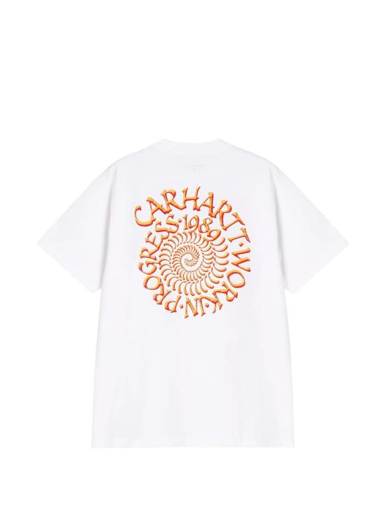 26SS 칼하트 WIP 숏슬리브 스파이럴스 티셔츠 I036264CO 02XX WHITE - CARHARTT WIP