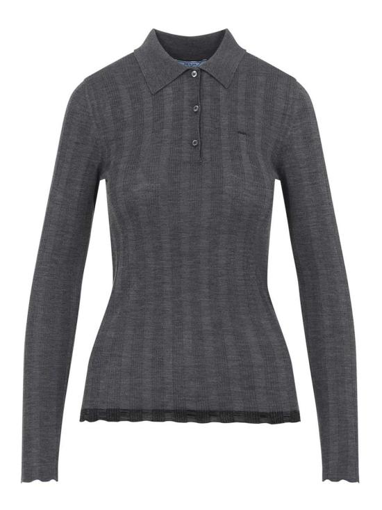 26FW 프라다 울 폴로 셔츠 P24E3USOOO6218F0Y17 DARK GREY
