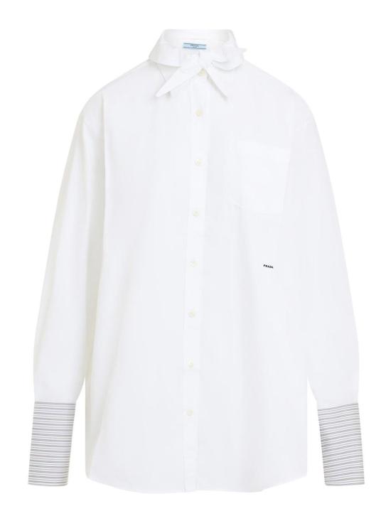 26FW 프라다 오버사이즈 포플린 셔츠 P470JRSOOO6283F0009 WHITE