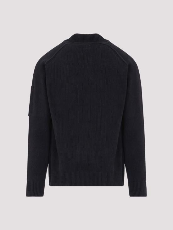 26FW 씨피 컴퍼니 셔닐 코튼 폴로 니트 21CMKN198A005558G888 BLACK - C.P. COMPANY