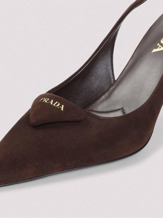 26FW 프라다 레더 슬링백 펌프 1I901MFDD75008F0003 DARK BROWN - PRADA