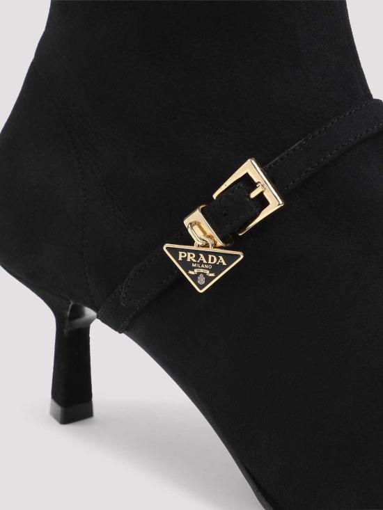 26FW 프라다 나파 레더 미드힐 부츠 1U648OF055L66F0002 BLACK - PRADA