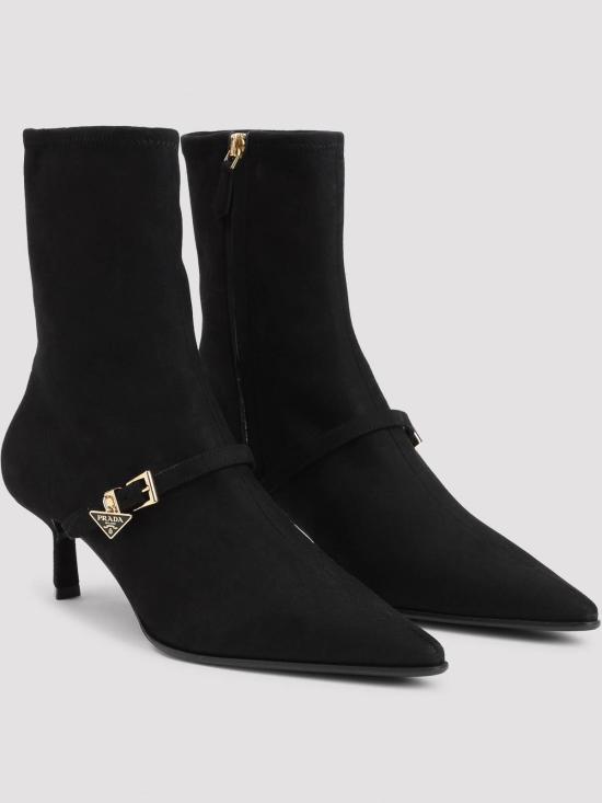 26FW 프라다 나파 레더 미드힐 부츠 1U648OF055L66F0002 BLACK - PRADA