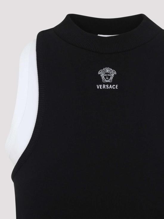 26FW 베르사체 민소매 티셔츠 10269431A186392BS70 BLACK - VERSACE