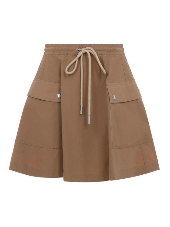 26FW 몽클레어 코튼 혼방 A라인 미니 스커트 L20932D00024599MD24N BROWN