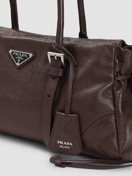 26FW 프라다 보니 미디엄 글라쎄 가죽 토트백 1BG628VOOX2HF2F05RC BROWN - PRADA