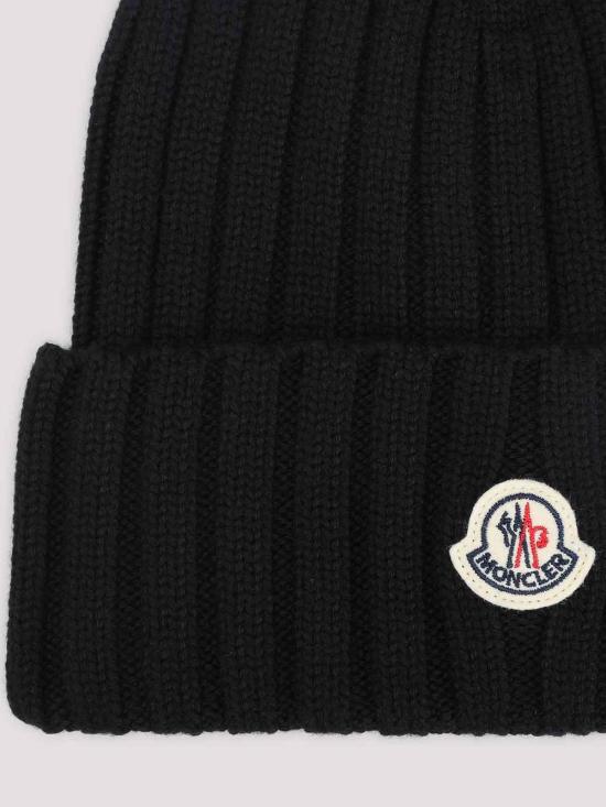 26FW 몽클레어 로고 울 비니 L20933B00036A9327999 Black - MONCLER