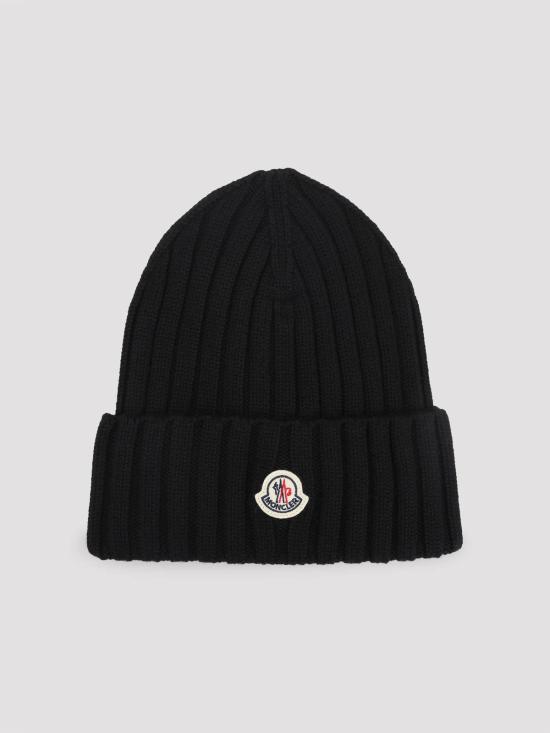 26FW 몽클레어 로고 울 비니 L20933B00036A9327999 Black - MONCLER