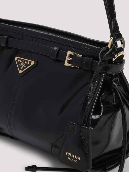 26FW 프라다 미디엄 자카드 및 레더백 1BC297VOOM2CYRF0002 BLACK - PRADA