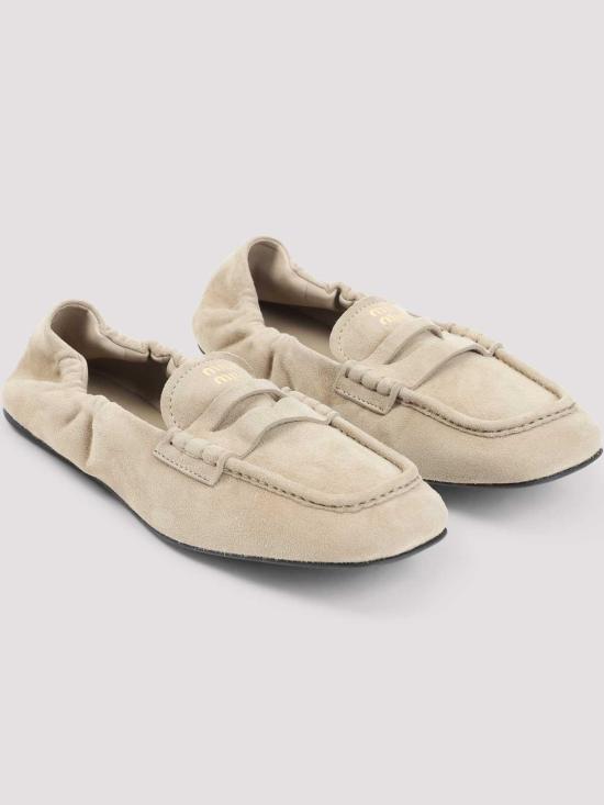 26FW 미우미우 루슈 나파 레더 로퍼 5D341EFD005008F0F24 DARK BEIGE - MIU MIU