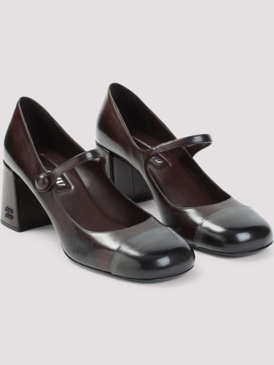 26FW 미우미우 메리 제인 레더 펌프스 5I781EF0653ZQIF0AL3 DARK BROWN - MIU MIU